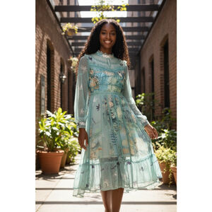 Garden Party Layered Midi Dress Size L